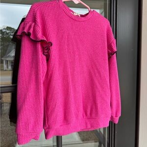 Jessica Simpson Pink Ruffle Sleeve Top